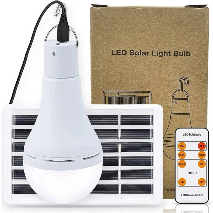 solar rechargeable bulb package