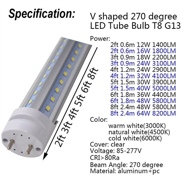 G13 V shaped tube light