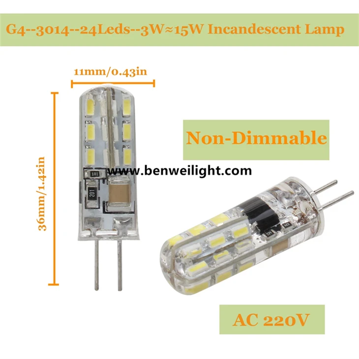 נורות קפסולת LED: G4/G9/E14, 220V/12V AC/DC