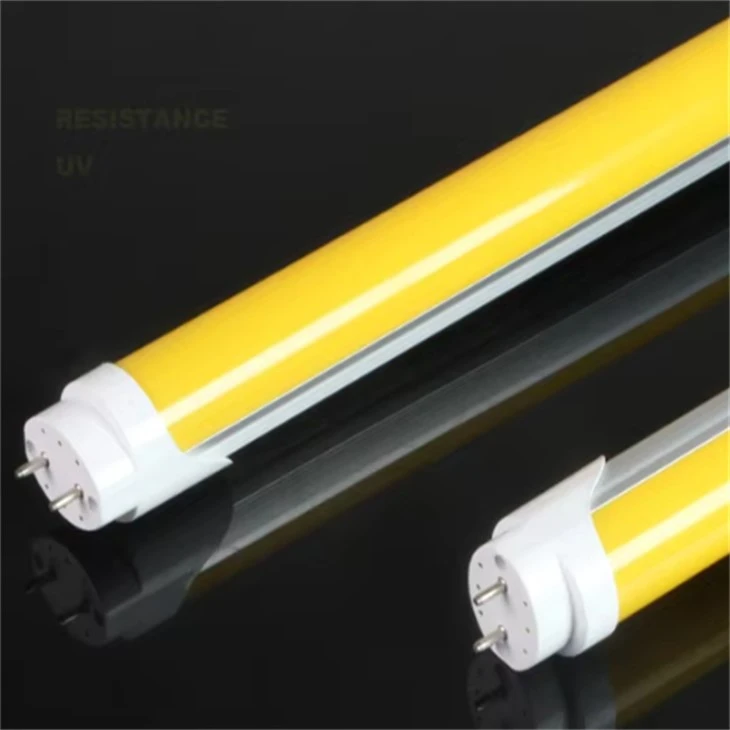 צינור כיסוי צהוב מנורות LED נגד צינורות UV